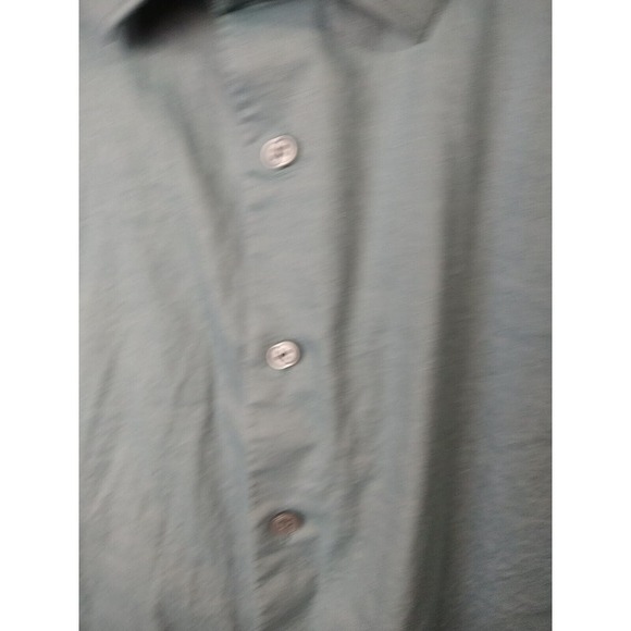 Express Men 1MX Fitted Long Sleeve Collared Button Teal Shirt. Size L - Picture 5 of 12
